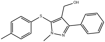 (1-METHYL-5-[(4-METHYLPHENYL)SULFANYL]-3-PHENYL-1H-PYRAZOL-4-YL)METHANOL 结构式