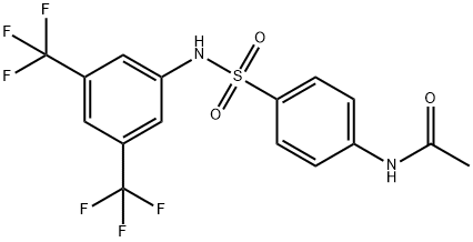 N-(4-(((3,5-BIS(TRIFLUOROMETHYL)PHENYL)AMINO)SULFONYL)PHENYL)ETHANAMIDE 结构式