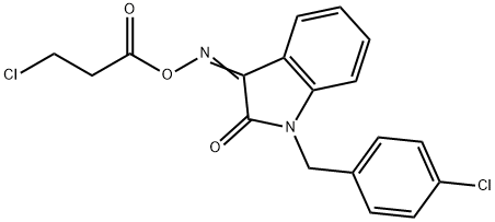 1-(4-CHLOROBENZYL)-3-([(3-CHLOROPROPANOYL)OXY]IMINO)-1,3-DIHYDRO-2H-INDOL-2-ONE 结构式