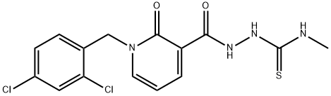 2-([1-(2,4-DICHLOROBENZYL)-2-OXO-1,2-DIHYDRO-3-PYRIDINYL]CARBONYL)-N-METHYL-1-HYDRAZINECARBOTHIOAMIDE 结构式