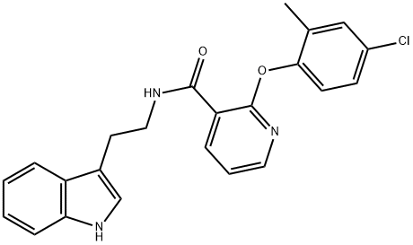 N-(2-(1H-吲哚-3-基)乙基)-2-(4-氯-2-甲基苯氧基)烟酰胺 结构式