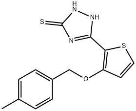 5-(3-[(4-METHYLBENZYL)OXY]-2-THIENYL)-4H-1,2,4-TRIAZOL-3-YLHYDROSULFIDE 结构式