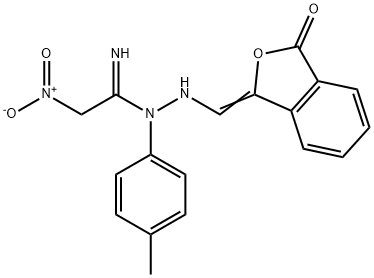 N''-(4-METHYLPHENYL)-2-NITRO-N'-([3-OXO-2-BENZOFURAN-1(3H)-YLIDEN]METHYL)ETHANIMIDOHYDRAZIDE 结构式