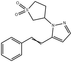 3-(5-STYRYL-1H-PYRAZOL-1-YL)TETRAHYDRO-1H-1LAMBDA6-THIOPHENE-1,1-DIONE 结构式