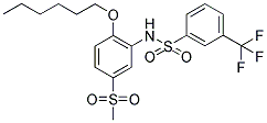 N-[2-(N-HEXYLOXY)-5-(METHYLSULPHONYL)PHENYL]-3-(TRIFLUOROMETHYL) BENZENESULPHONAMIDE 结构式