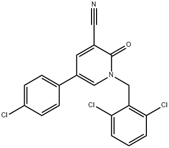 5-(4-CHLOROPHENYL)-1-(2,6-DICHLOROBENZYL)-2-OXO-1,2-DIHYDRO-3-PYRIDINECARBONITRILE 结构式