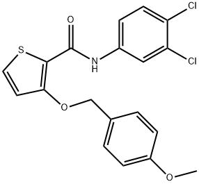 N-(3,4-DICHLOROPHENYL)-3-[(4-METHOXYBENZYL)OXY]-2-THIOPHENECARBOXAMIDE 结构式