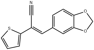 (E)-3-(1,3-Benzodioxol-5-yl)-2-(2-thienyl)-2-propenenitrile 结构式