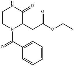 Ethyl 2-(1-benzoyl-3-oxo-2-piperazinyl)acetate 结构式