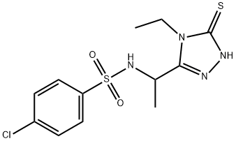 4-CHLORO-N-[1-(4-ETHYL-5-SULFANYL-4H-1,2,4-TRIAZOL-3-YL)ETHYL]BENZENESULFONAMIDE 结构式