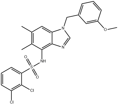 2,3-DICHLORO-N-[1-(3-METHOXYBENZYL)-5,6-DIMETHYL-1H-1,3-BENZIMIDAZOL-4-YL]BENZENESULFONAMIDE 结构式