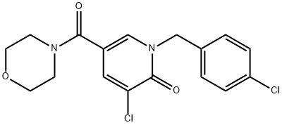 3-CHLORO-1-(4-CHLOROBENZYL)-5-(MORPHOLINOCARBONYL)-2(1H)-PYRIDINONE 结构式