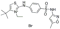 4-(TERT-BUTYL)-3-ETHYL-2-(4-([(5-METHYLISOXAZOL-3-YL)AMINO]SULFONYL)ANILINO)-1,3-THIAZOL-3-IUM BROMIDE 结构式