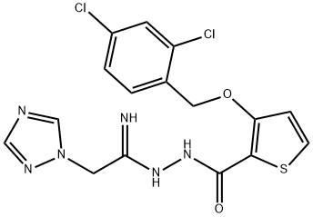 3-[(2,4-DICHLOROBENZYL)OXY]-N'-[2-(1H-1,2,4-TRIAZOL-1-YL)ETHANIMIDOYL]-2-THIOPHENECARBOHYDRAZIDE 结构式