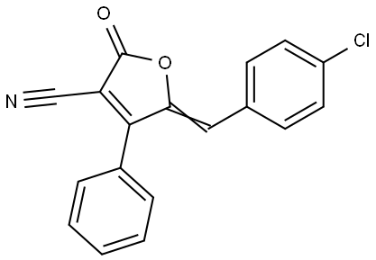 5-[(4-Chlorophenyl)methylene]-2-oxo-4-phenyl-2,5-dihydro-3-furancarbonitrile 结构式