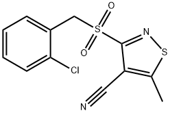 3-[(2-CHLOROBENZYL)SULFONYL]-5-METHYL-4-ISOTHIAZOLECARBONITRILE 结构式