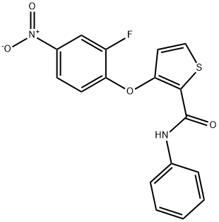 3-(2-Fluoro-4-nitrophenoxy)-N-phenyl-2-thiophenecarboxamide 结构式