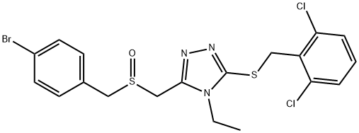 3-([(4-Bromobenzyl)sulfinyl]methyl)-5-[(2,6-dichlorobenzyl)sulfanyl]-4-ethyl-4H-1,2,4-triazole 结构式