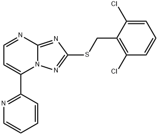 2,6-DICHLOROBENZYL 7-(2-PYRIDINYL)[1,2,4]TRIAZOLO[1,5-A]PYRIMIDIN-2-YL SULFIDE 结构式