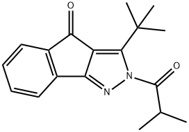 3-(TERT-BUTYL)-2-(2-METHYLPROPANOYL)INDENO[3,2-C]PYRAZOL-4-ONE 结构式