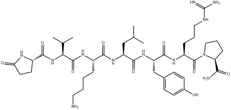 PYR-VAL-LYS-LEU-TYR-ARG-PRO-NH2 · HCL 结构式