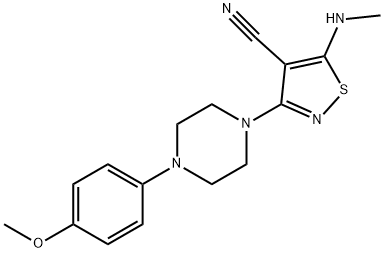 3-[4-(4-Methoxyphenyl)piperazino]-5-(methylamino)-4-isothiazolecarbonitrile 结构式