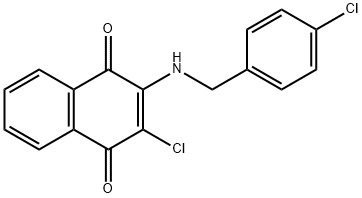 2-Chloro-3-[(4-chlorobenzyl)amino]naphthoquinone 结构式
