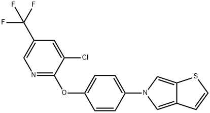 3-CHLORO-5-(TRIFLUOROMETHYL)-2-PYRIDINYL 4-(5H-THIENO[2,3-C]PYRROL-5-YL)PHENYL ETHER 结构式