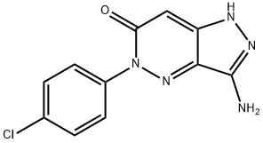 3-Amino-5-(4-chlorophenyl)-1,5-dihydro-6H-pyrazolo[4,3-c]pyridazin-6-one 结构式