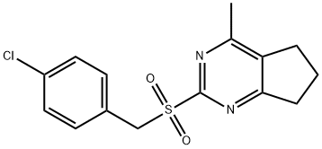 2-[(4-CHLOROBENZYL)SULFONYL]-4-METHYL-6,7-DIHYDRO-5H-CYCLOPENTA[D]PYRIMIDINE 结构式