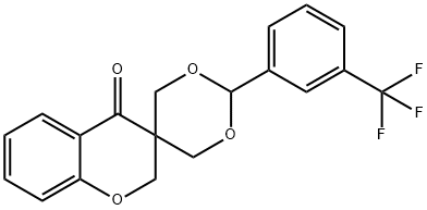 3,3-BIS(HYDROXYMETHYL)-2,3-DIHYDRO-4H-CHROMEN-4-ONE 3-(TRIFLUOROMETHYL)BENZALDEHYDE ACETAL 结构式