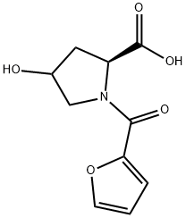 1-(2-FURYLCARBONYL)-4-HYDROXY-2-PYRROLIDINECARBOXYLIC ACID 结构式