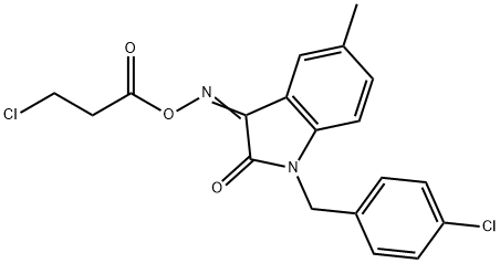 1-(4-CHLOROBENZYL)-3-([(3-CHLOROPROPANOYL)OXY]IMINO)-5-METHYL-1,3-DIHYDRO-2H-INDOL-2-ONE 结构式