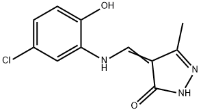 4-[(5-Chloro-2-hydroxy-phenylamino)-methylene]-5-methyl-2,4-dihydro-pyrazol-3-one 结构式