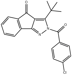 3-(TERT-BUTYL)-2-((4-CHLOROPHENYL)CARBONYL)INDENO[3,2-C]PYRAZOL-4-ONE 结构式