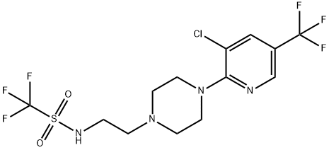 N-(2-(4-[3-CHLORO-5-(TRIFLUOROMETHYL)-2-PYRIDINYL]PIPERAZINO)ETHYL)(TRIFLUORO)METHANESULFONAMIDE 结构式