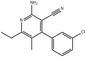 2-AMINO-4-(3-CHLOROPHENYL)-6-ETHYL-5-METHYLNICOTINONITRILE 结构式