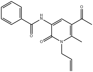 N-(5-ACETYL-1-ALLYL-6-METHYL-2-OXO-1,2-DIHYDRO-3-PYRIDINYL)BENZENECARBOXAMIDE 结构式