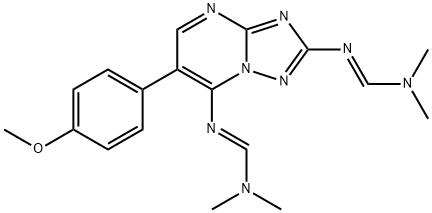 N'-[2-([(DIMETHYLAMINO)METHYLENE]AMINO)-6-(4-METHOXYPHENYL)[1,2,4]TRIAZOLO[1,5-A]PYRIMIDIN-7-YL]-N,N-DIMETHYLIMINOFORMAMIDE 结构式
