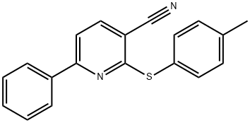 6-苯基-2-(对甲苯硫基)烟腈 结构式