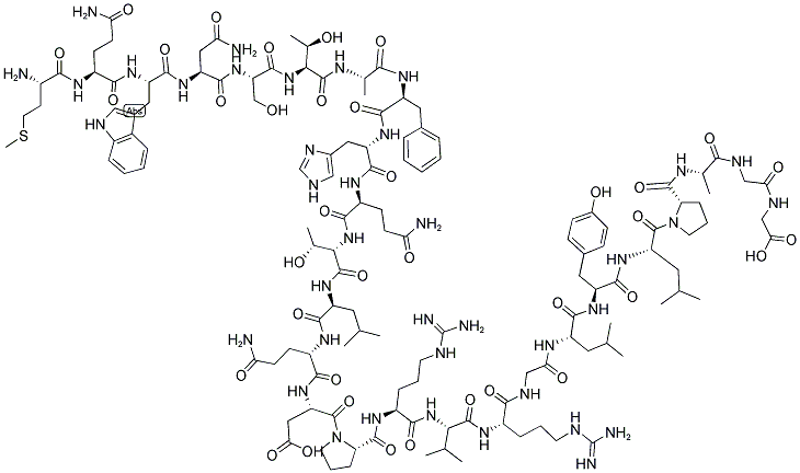 MET-GLN-TRP-ASN-SER-THR-ALA-PHE-HIS-GLN-THR-LEU-GLN-ASP-PRO-ARG-VAL-ARG-GLY-LEU-TYR-LEU-PRO-ALA-GLY-GLY 结构式