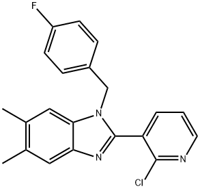 2-(2-CHLORO-3-PYRIDINYL)-1-(4-FLUOROBENZYL)-5,6-DIMETHYL-1H-1,3-BENZIMIDAZOLE 结构式