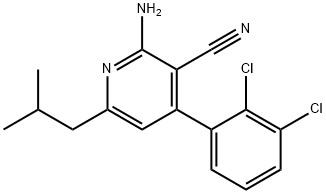 2-AMINO-4-(2,3-DICHLOROPHENYL)-6-ISOBUTYLNICOTINONITRILE 结构式