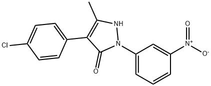 4-(4-CHLOROPHENYL)-5-METHYL-2-(3-NITROPHENYL)-1,2-DIHYDRO-3H-PYRAZOL-3-ONE 结构式