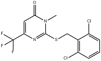 2-[(2,6-DICHLOROBENZYL)SULFANYL]-3-METHYL-6-(TRIFLUOROMETHYL)-4(3H)-PYRIMIDINONE 结构式