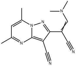 2-[1-CYANO-2-(DIMETHYLAMINO)VINYL]-5,7-DIMETHYLPYRAZOLO[1,5-A]PYRIMIDINE-3-CARBONITRILE 结构式
