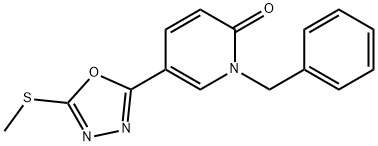 1-BENZYL-5-[5-(METHYLSULFANYL)-1,3,4-OXADIAZOL-2-YL]-2(1H)-PYRIDINONE 结构式