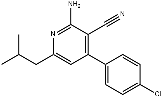 2-AMINO-4-(4-CHLOROPHENYL)-6-ISOBUTYLNICOTINONITRILE 结构式