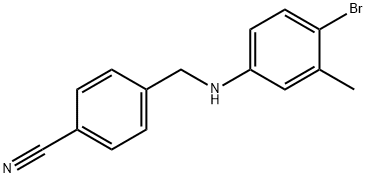 4-[(4-BROMO-3-METHYLANILINO)METHYL]BENZENECARBONITRILE 结构式