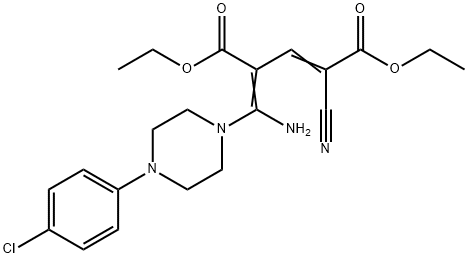 DIETHYL 4-(AMINO[4-(4-CHLOROPHENYL)PIPERAZINO]METHYLENE)-2-CYANO-2-PENTENEDIOATE 结构式